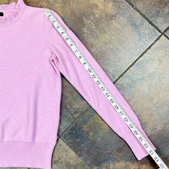 J. Crew Women’s Pink Ruffle Mock Turtleneck Sweater XS - Picture 4 of 10